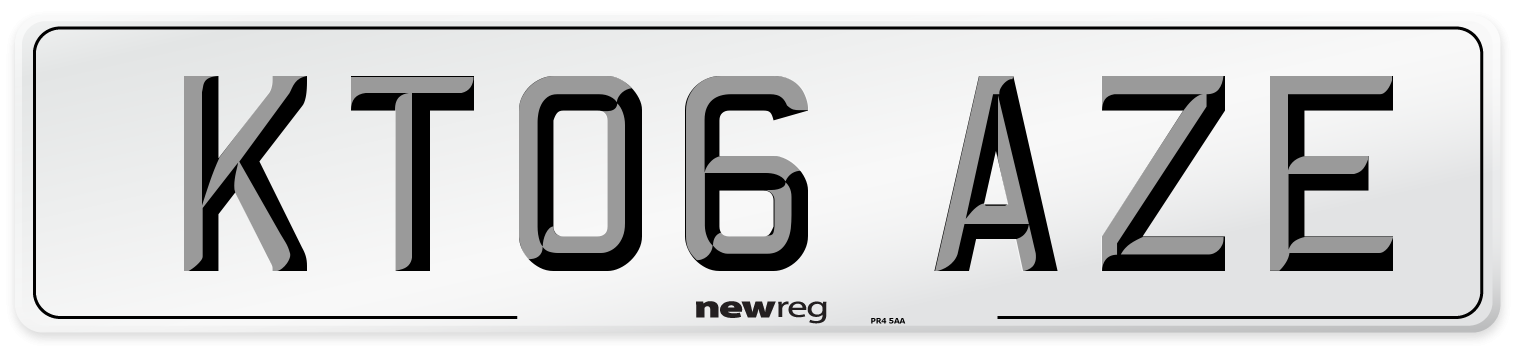 KT06 AZE Number Plate from New Reg